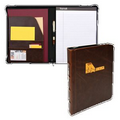 Vintage Hardback Zipper Padfolio (Dark Brown)